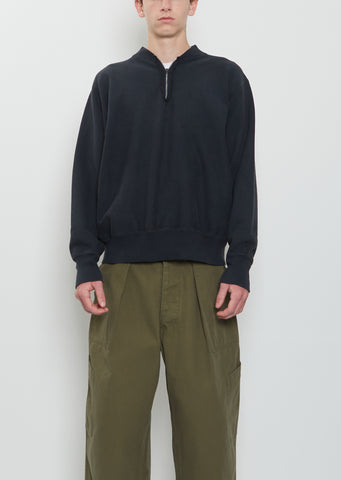 Vintage Rib Collar Cotton Sweatshirt