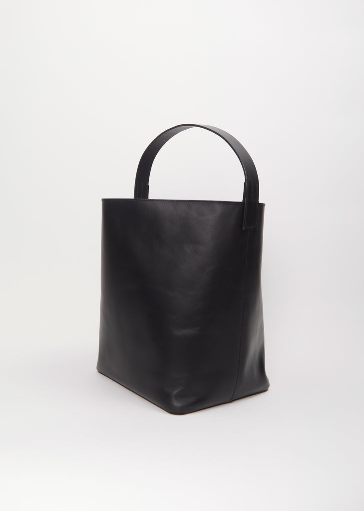 Leather Shoulder Bag — Black