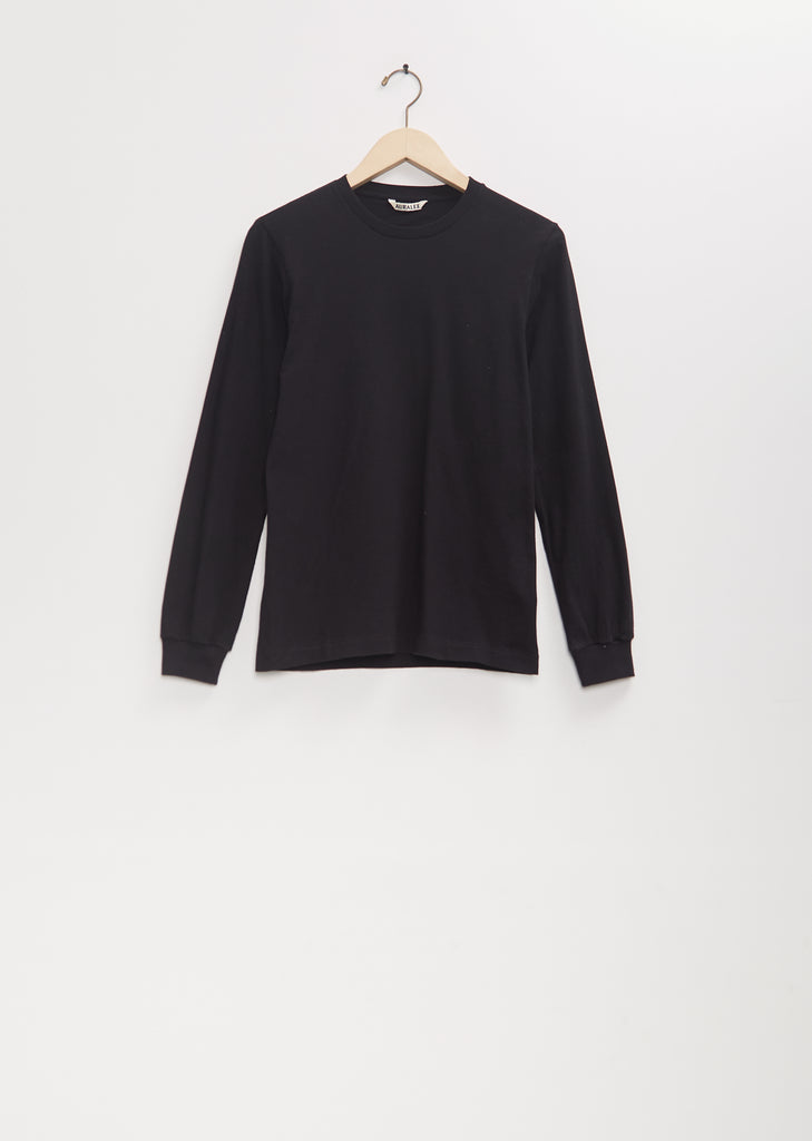 Cotton Seamless Long Sleeve Tee — Black