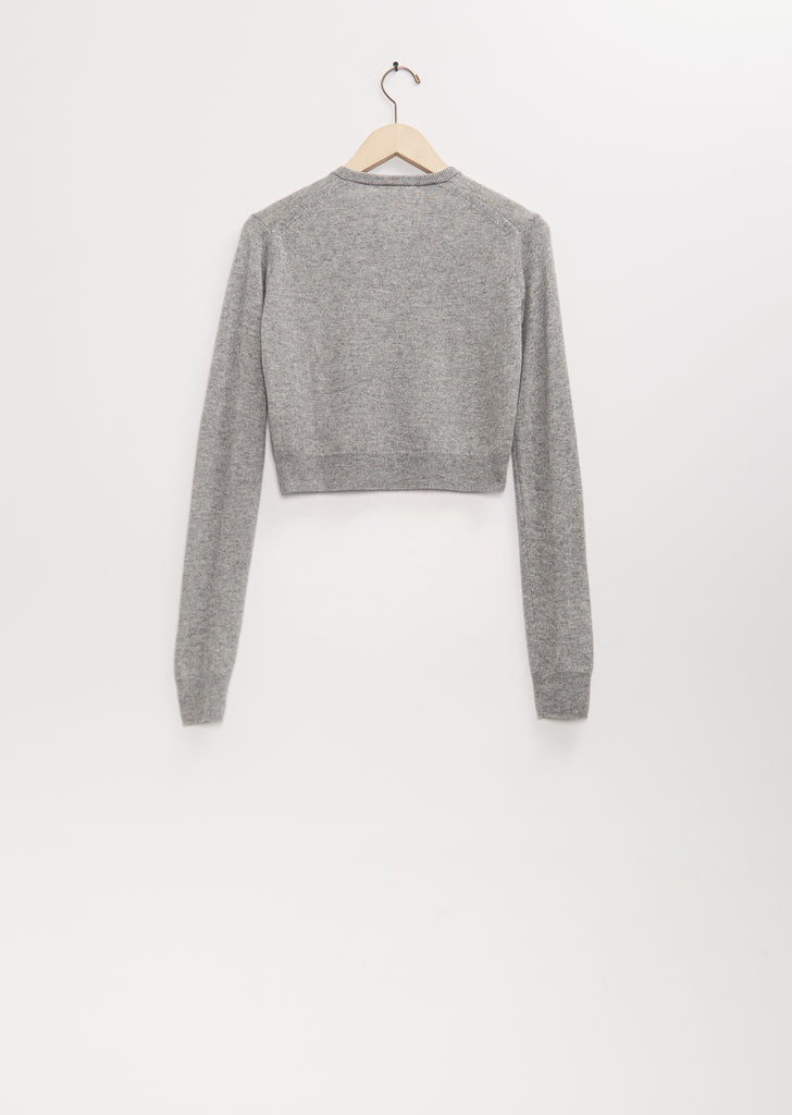 Super Fine Cashmere Silk Knit Henley — Top Gray