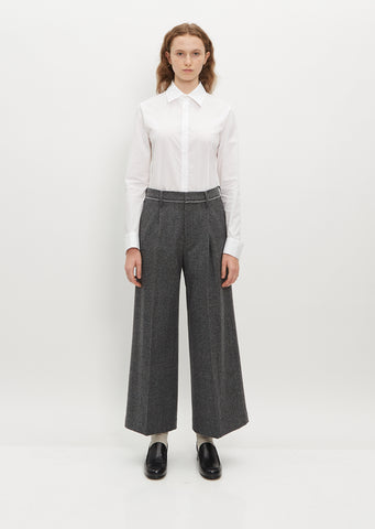 Pressed Herringbone Pants