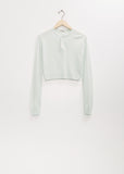 Super Fine Cashmere Silk Knit Henley — White Green