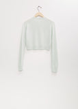 Super Fine Cashmere Silk Knit Henley — White Green