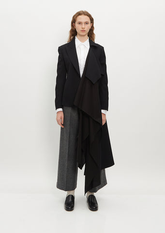 Draped Lapel Gabardine Jacket