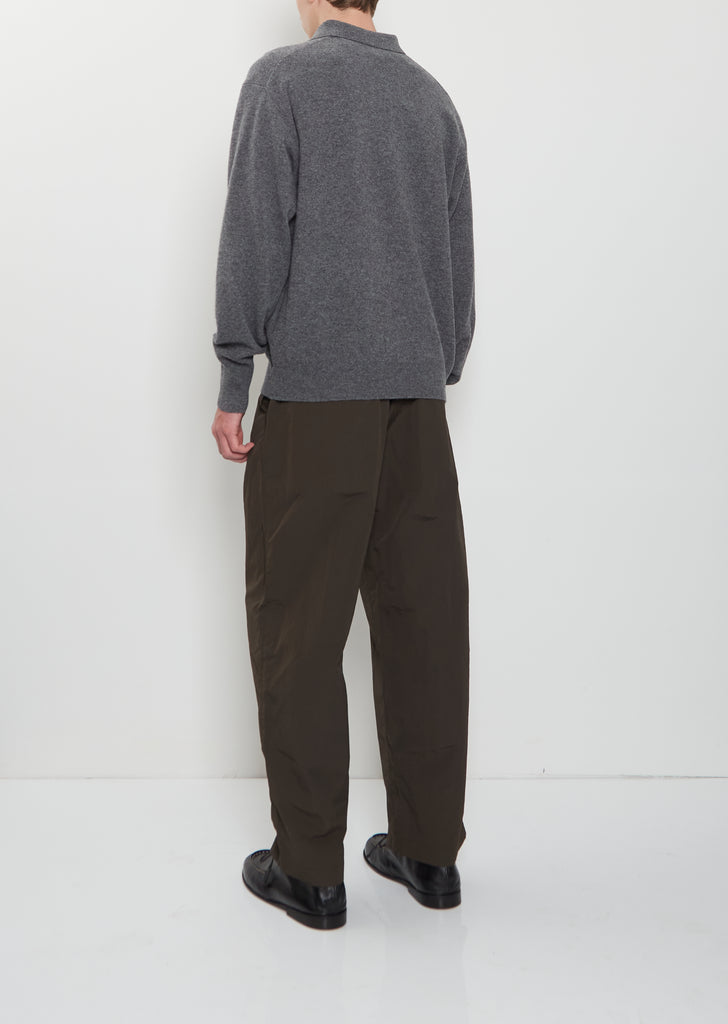 Extra Fine Wool Knit Polo — Grey