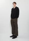 Extra Fine Wool Knit Polo — Black