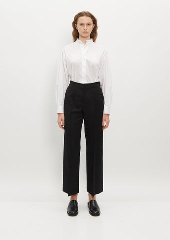 Wool Gabardine Pants — Black