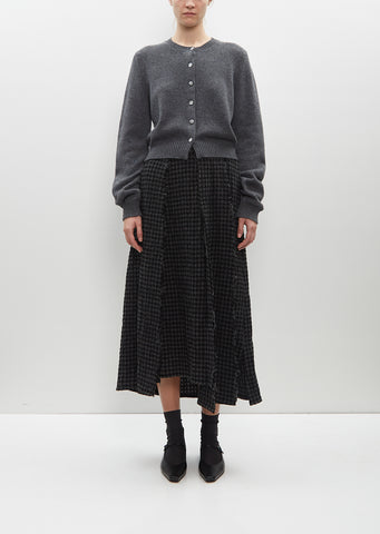 Paneled Pleated Skirt — Black / Grey