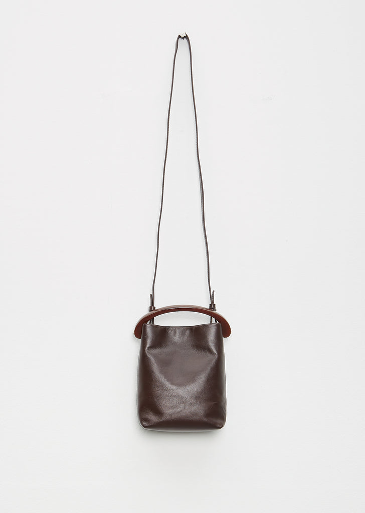 Tumbled Calf Leather Bag — Wine