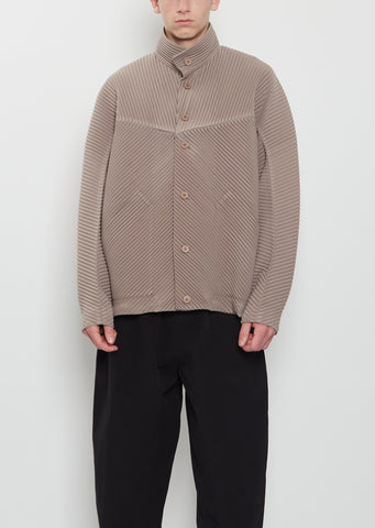Pleated Buttons Blouson — Riverside Grey