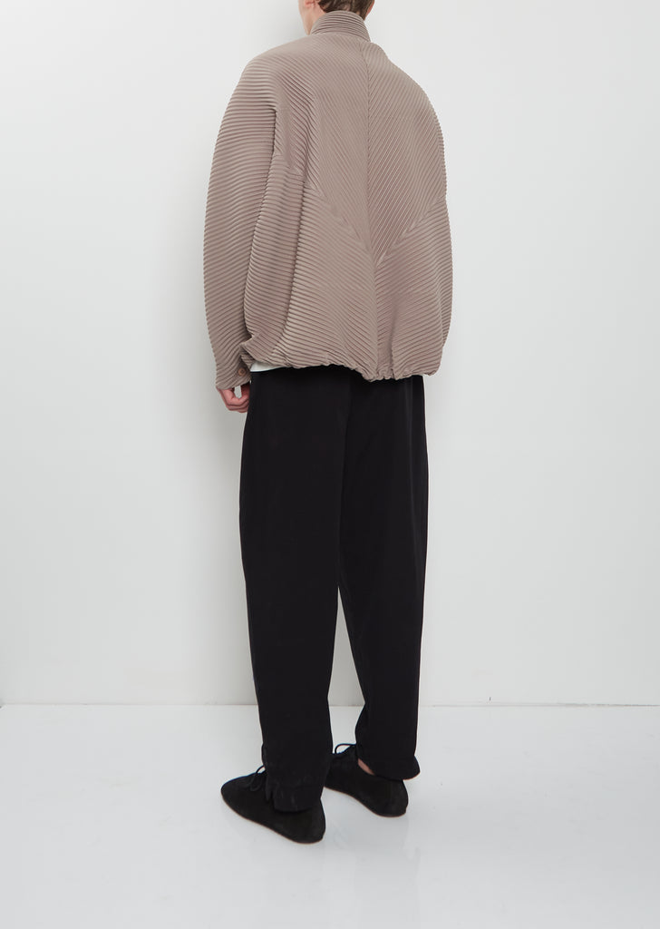 Pleated Buttons Blouson — Riverside Grey