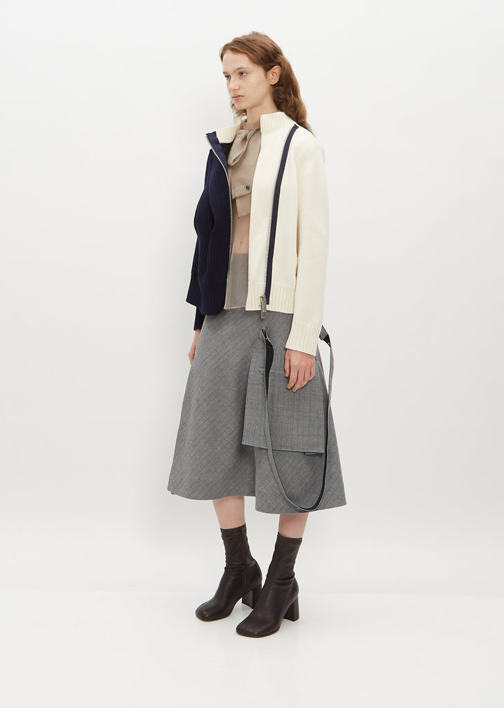 Wool Asymmetric Knit Jacket