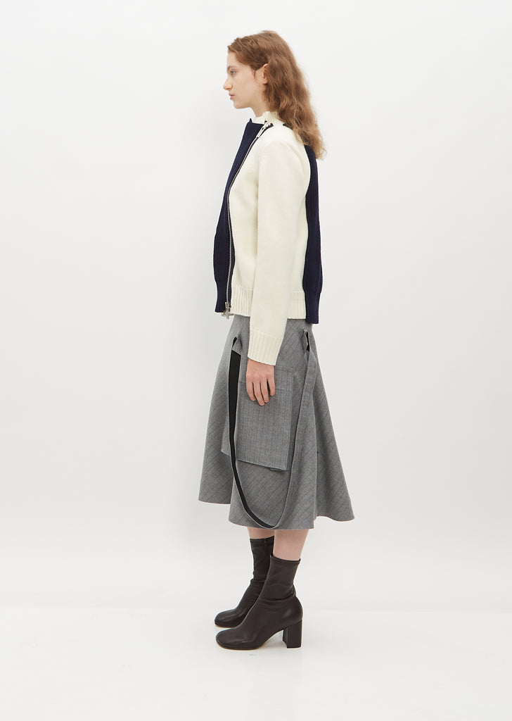 Wool Asymmetric Knit Jacket