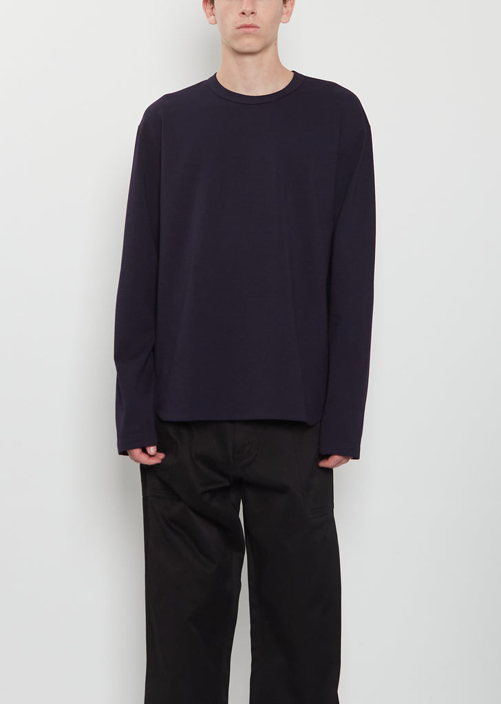 Cotton Long Sleeve T-Shirt — Navy