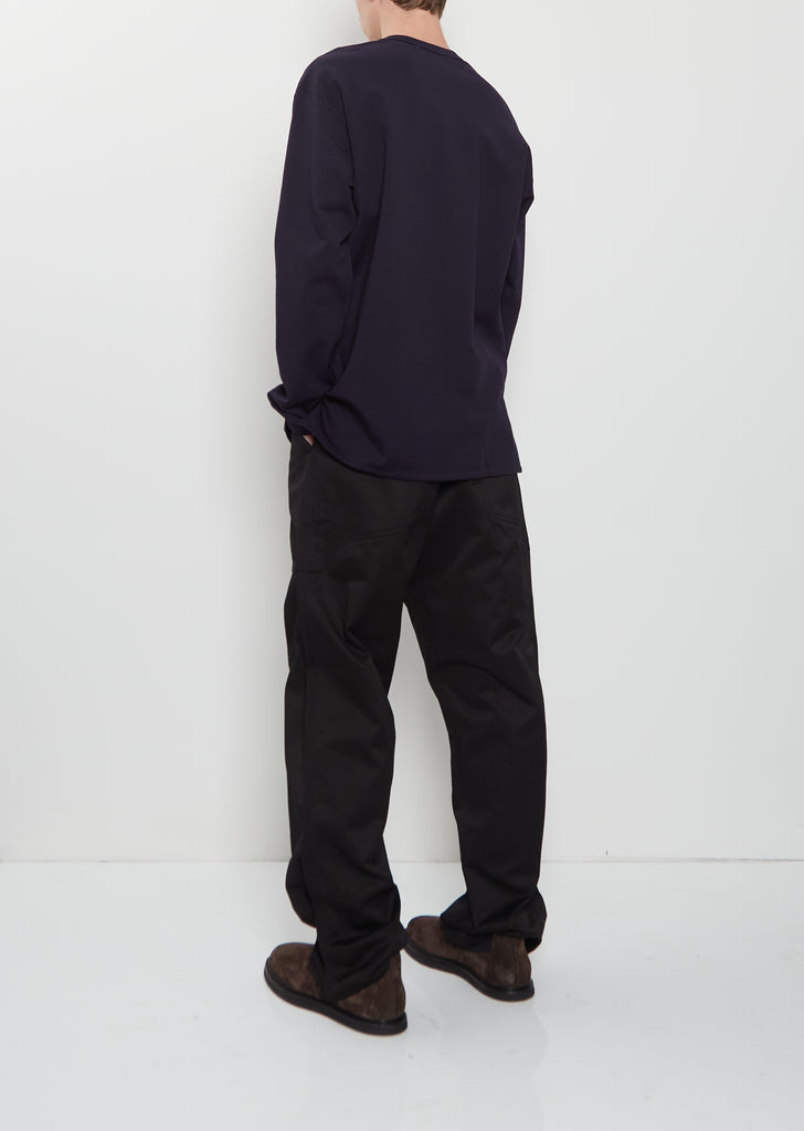 Cotton Long Sleeve T-Shirt — Navy