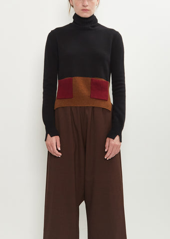 Wool Cashmere Turtle Neck Sweater