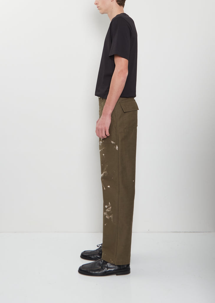 Washed Baggy Bleached Baker Pants — Khaki Brown