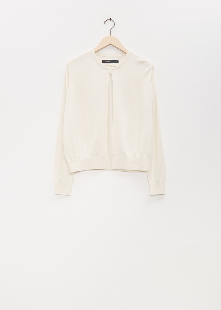 Silk Cashmere Mini Bomber — White