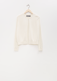 Silk Cashmere Mini Bomber — White