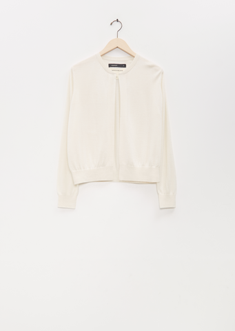 Silk Cashmere Mini Bomber — White