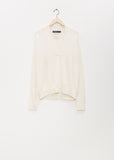 Silk Cashmere Johnny Sweater — White