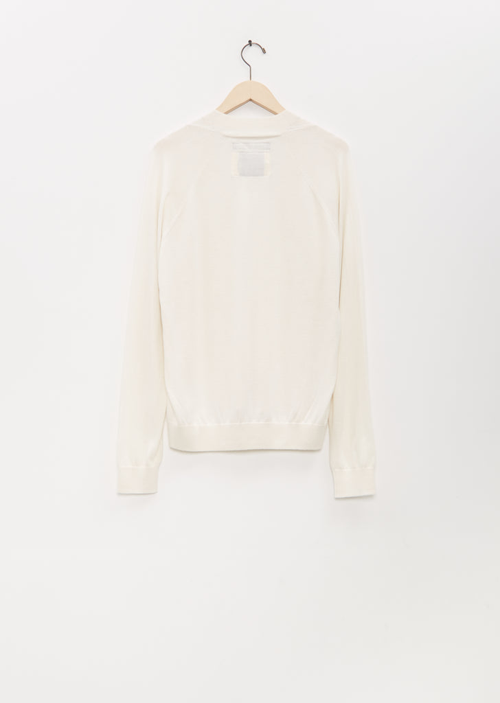 Silk Cashmere Johnny Sweater — White