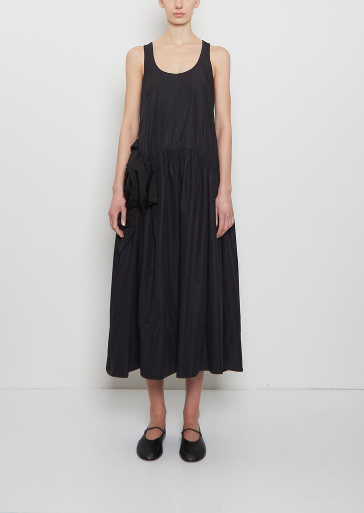 Pressed Rosette Cotton Flounce Dress