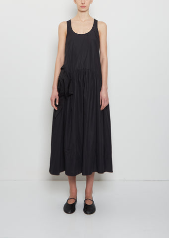 Pressed Rosette Cotton Flounce Dress