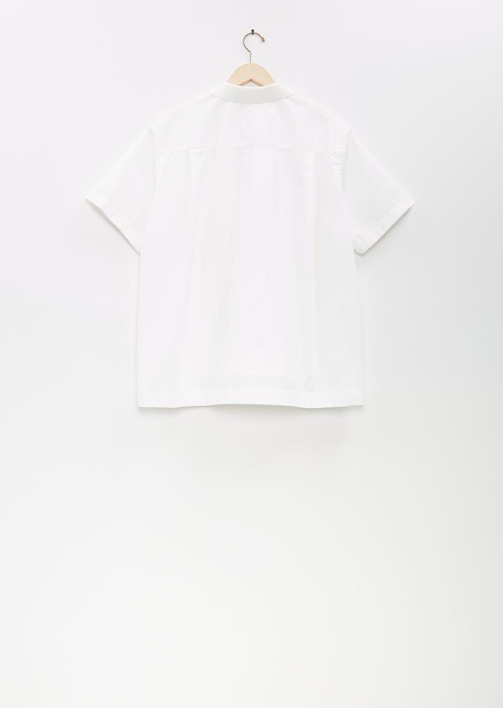 Cotton Poplin Polo Shirt — Off White