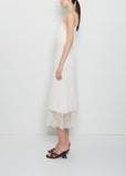 Silk Blend Lace Trim Slip Dress — Cream