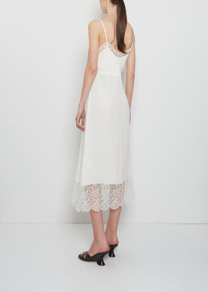 Simone Rocha Silk Blend Lace Trim Slip Dress — Cream Size: 10