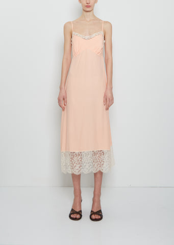 Silk Blend Lace Trim Slip Dress — Clementine