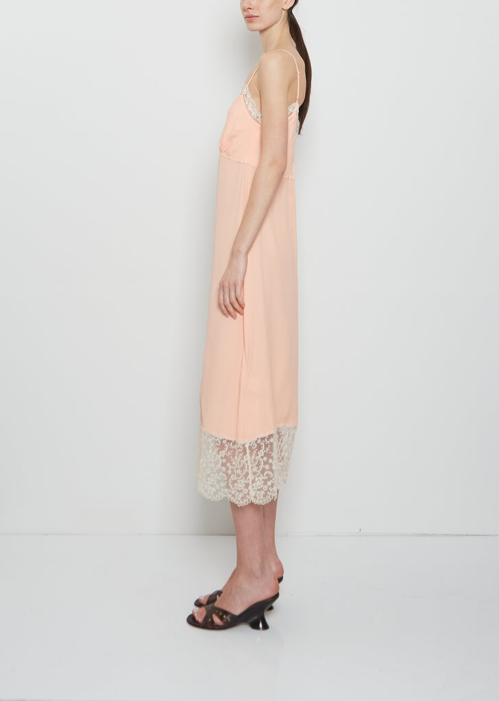 Silk Blend Lace Trim Slip Dress — Clementine