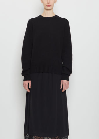 Hepburn Cashmere Crewneck — Black