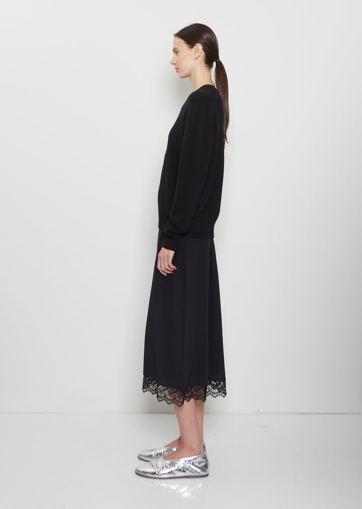 Hepburn Cashmere Crewneck — Black