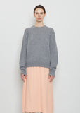 Hepburn Cashmere Crewneck — Grey Flannel