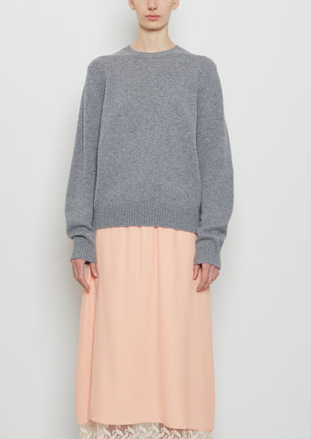 Hepburn Cashmere Crewneck — Grey Flannel