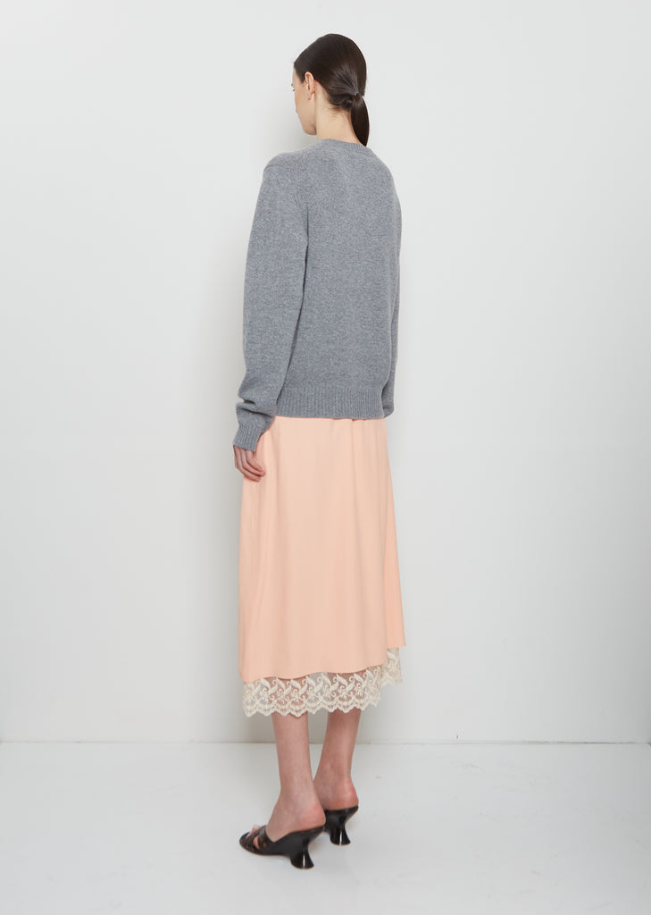 Hepburn Cashmere Crewneck — Grey Flannel