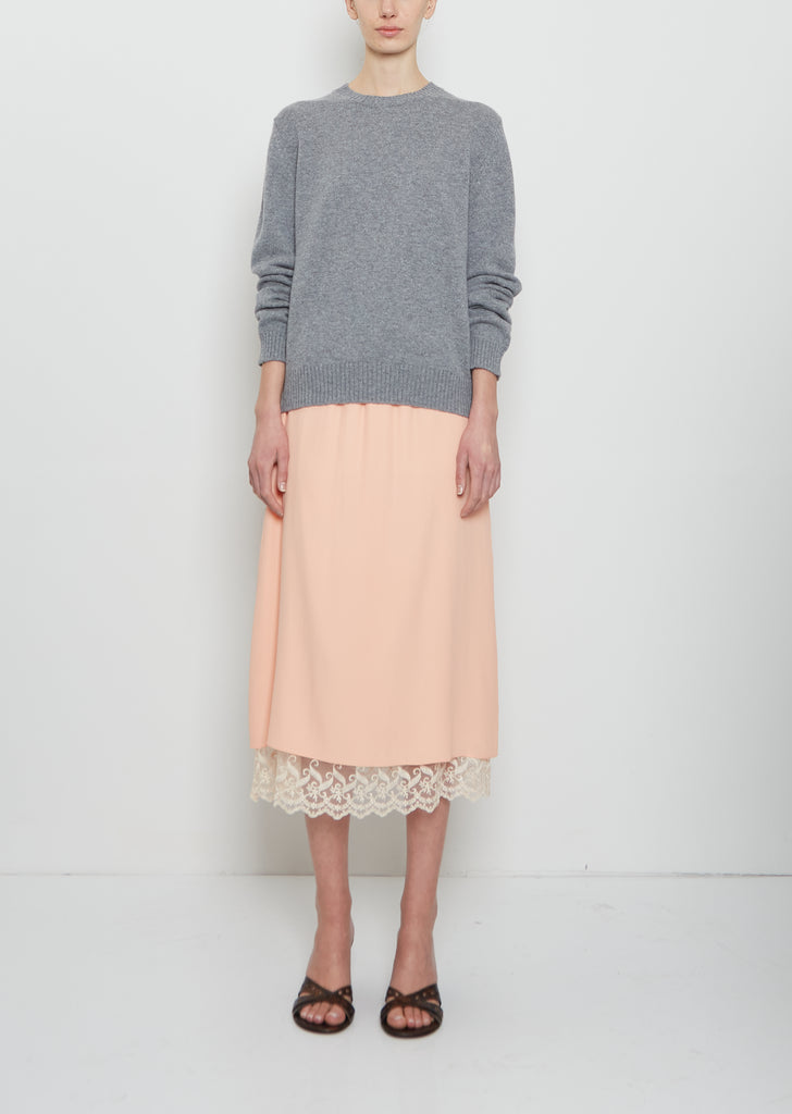 Lace Trim Negligee Skirt - Clementine