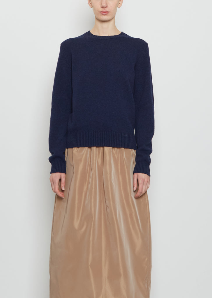 Hepburn Cashmere Crewneck — Ink Marl