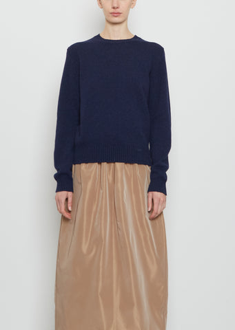 Hepburn Cashmere Crewneck — Ink Marl