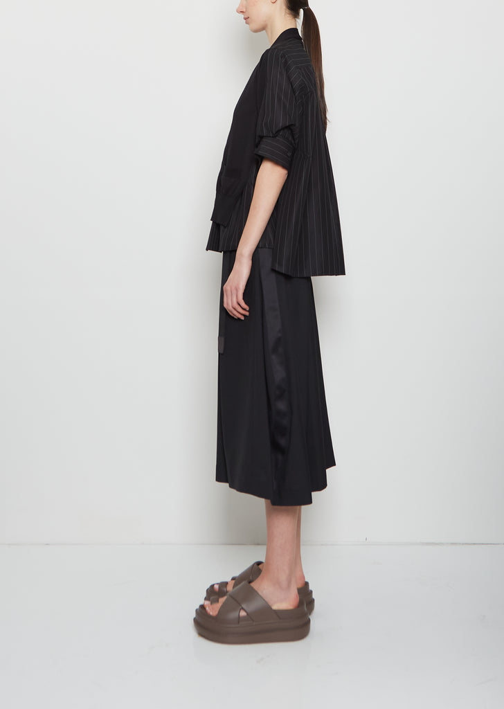 Chalk Stripe x Cotton Knit Cardigan