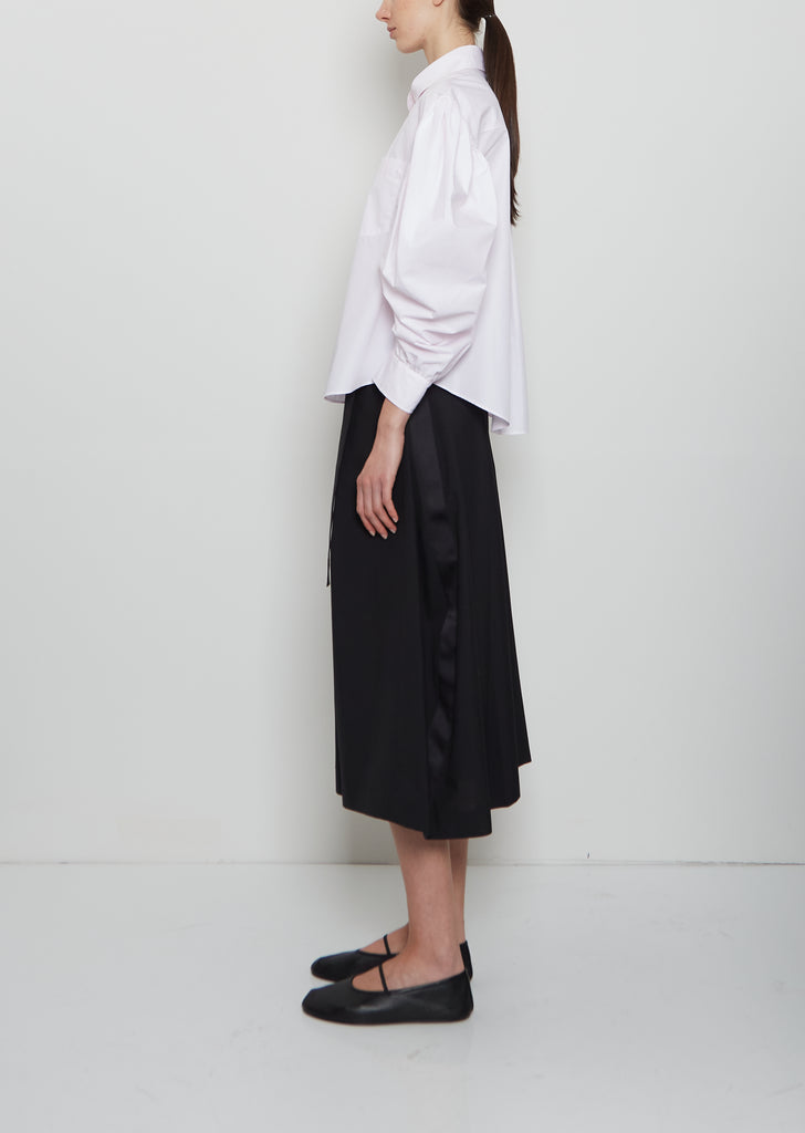 Cotton Draped Sleeve Boxy Shirt