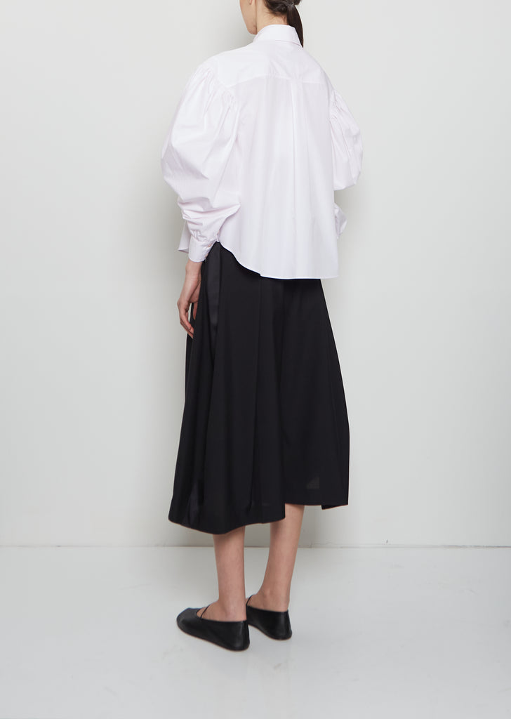 Cotton Draped Sleeve Boxy Shirt
