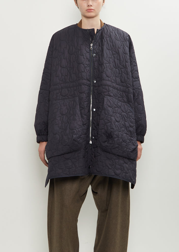 Sungjin Recycled Poly Reversible Cape — Navy / Hazel