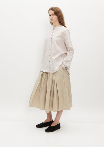 Striped Cotton Silk Shirt — Pink