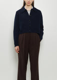 Merino Wool Cardigan Jacket — Navy
