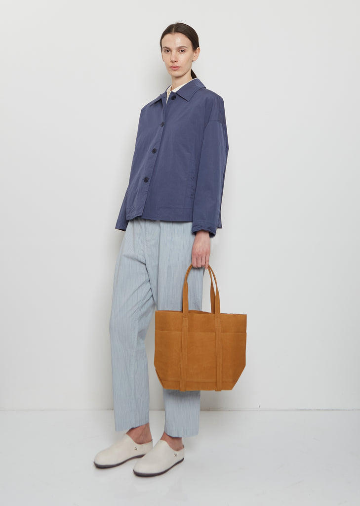 Washed Cotton 6 Pockets Tote, Small — Mustard