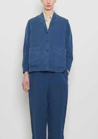 Workwear Puddy Linen Jacket — Blue