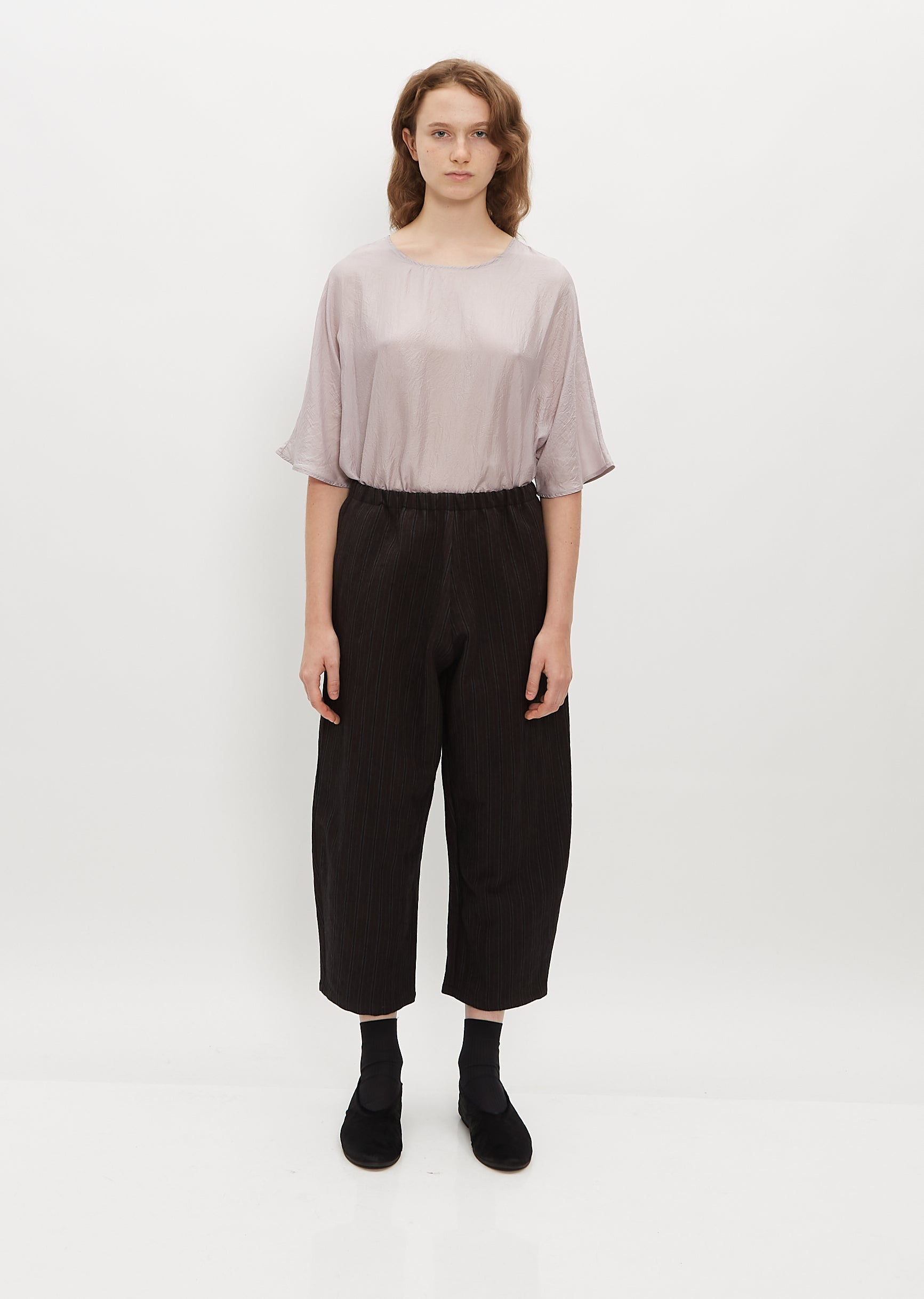 パンツ nagonstans cropped balloon pants Cropped Balloon Trousers — Blue – La Garçonne